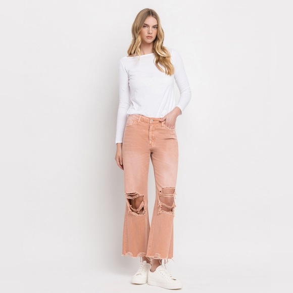 VERVET BY FLYING MONKEY Denim - VERVET Brandied Melon Super HighRise 90s Vintage Crop Flare Jeans Sz 31 NEW!